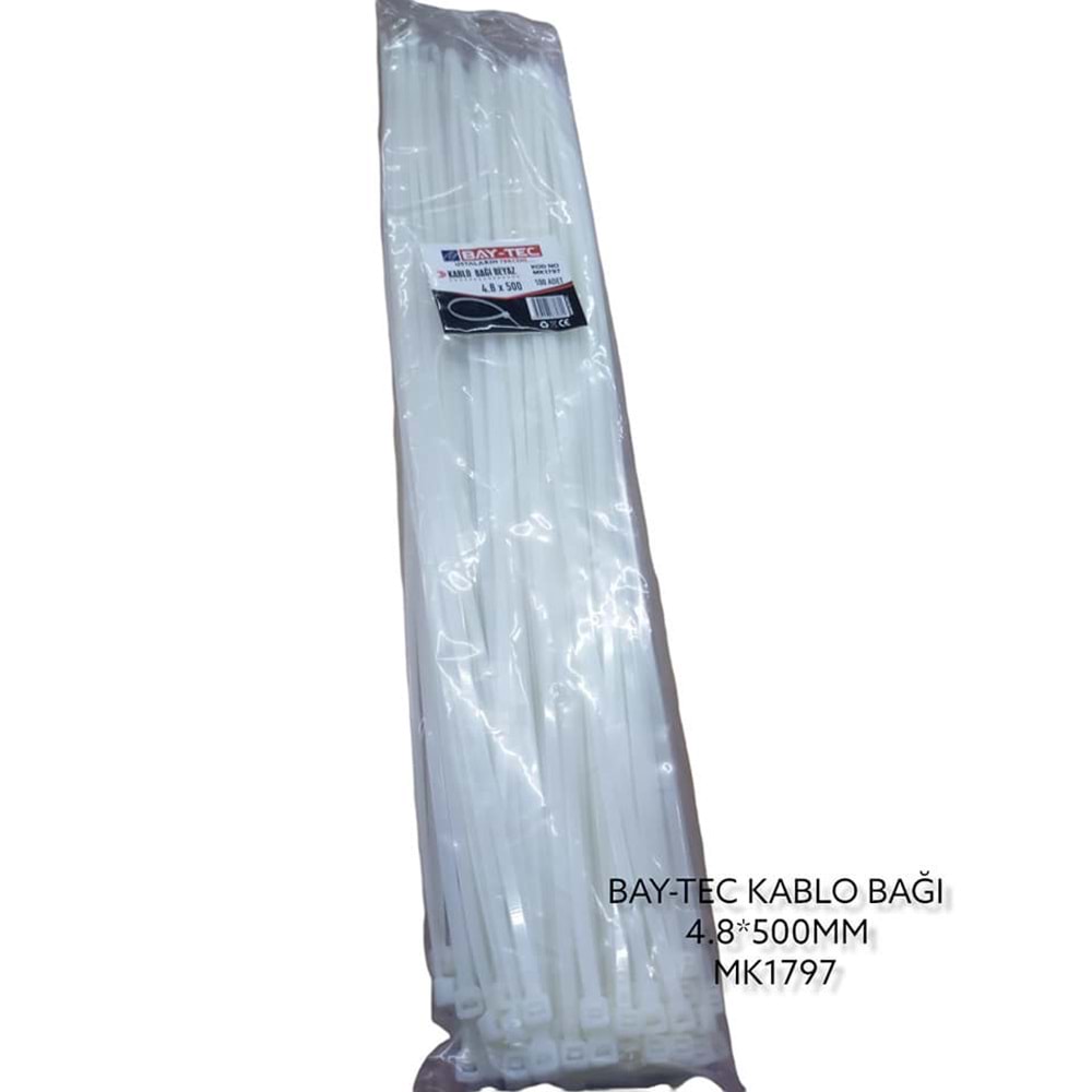 MK1797 BAY-TEC KABLO BAĞI 4.8*500mm - Beyaz