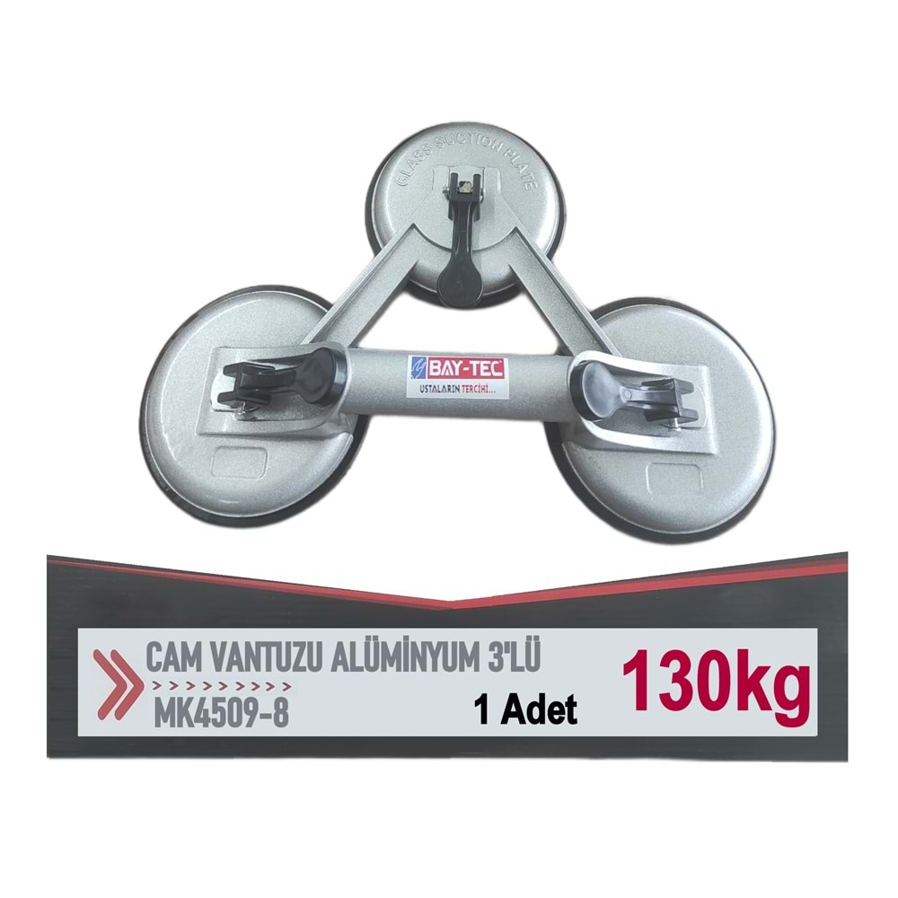 Mk4509-8 Bay-Tec Cam Vantuzu 3Lü - Alüminyum