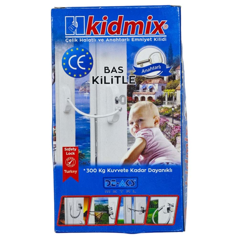 2512 Kidmix Halkalı Pencere Kilidi - Beyaz