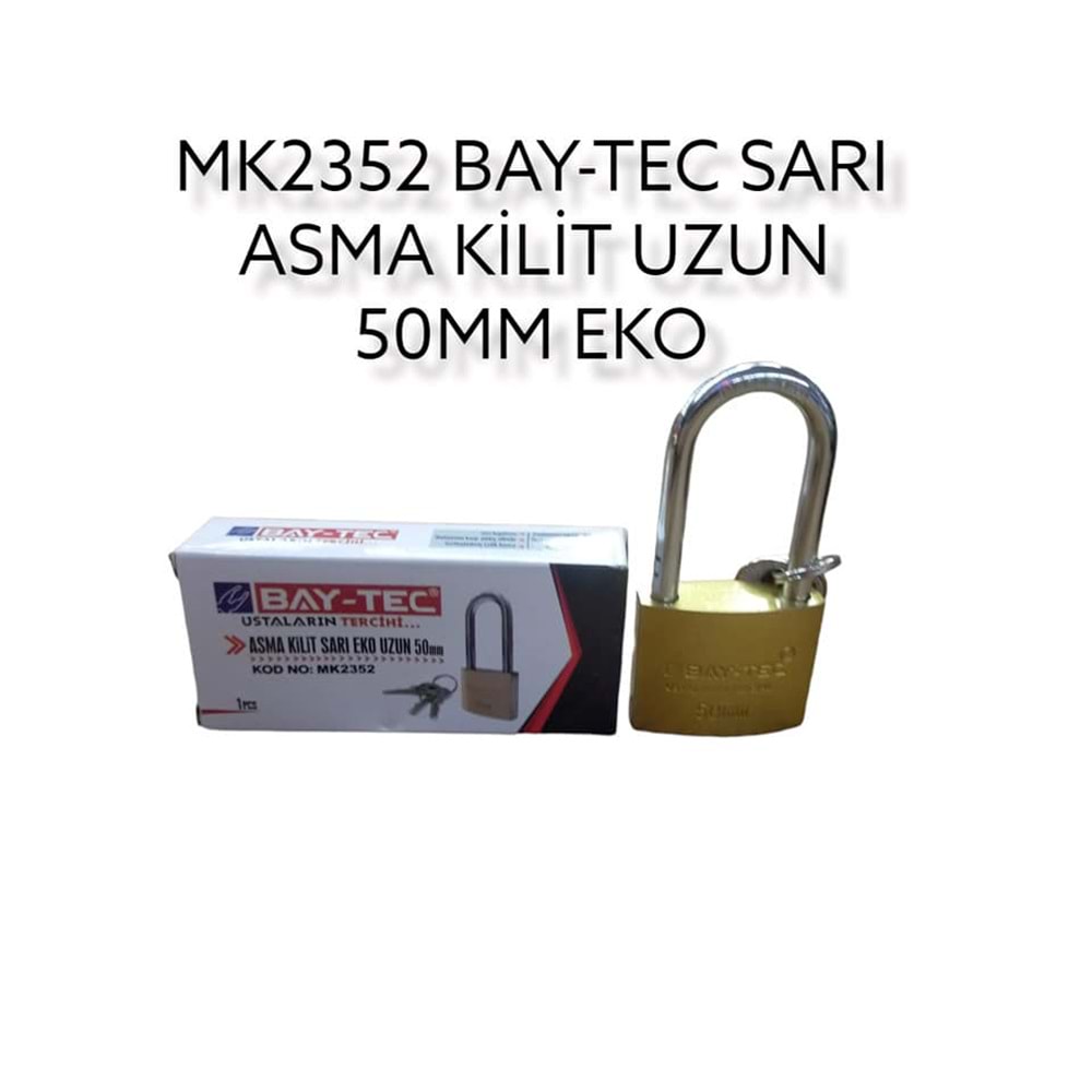 MK2352 BAY-TEC UZUN SARI ASMA KİLİT 50mm - Eko