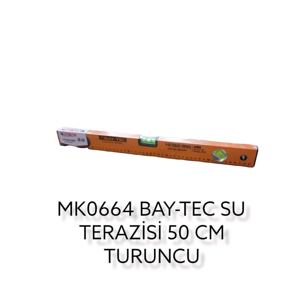 MK0664 BAY-TEC SU TERAZİSİ 50cm - Turuncu