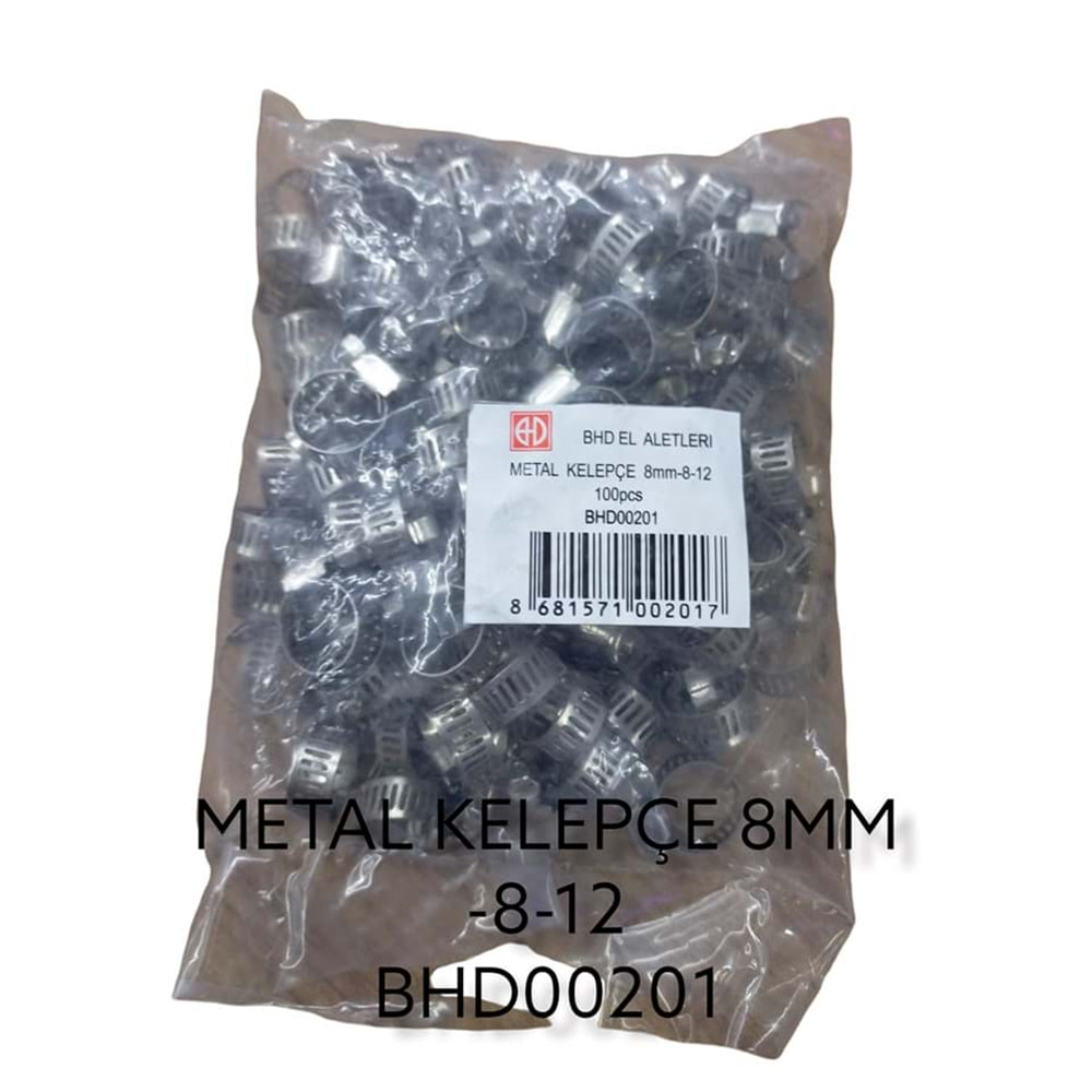 Bhd00201 Bhd Metal Kelepçe 100Lü 8Mm 8-12