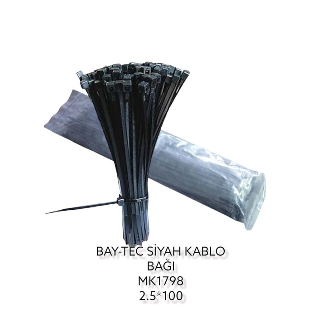 Mk1798 Bay-Tec Kablo Bağı 2.5*100Mm - Siyah