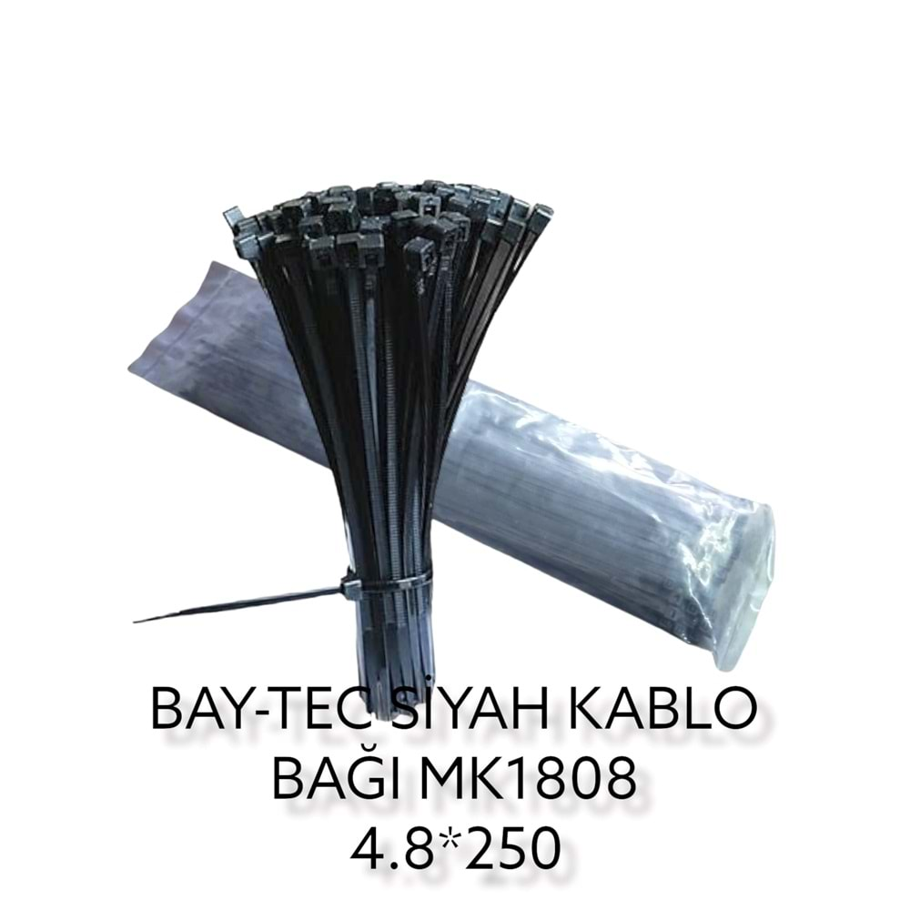 Mk1808 Bay-Tec Kablo Bağı 4.8*250Mm - Siyah