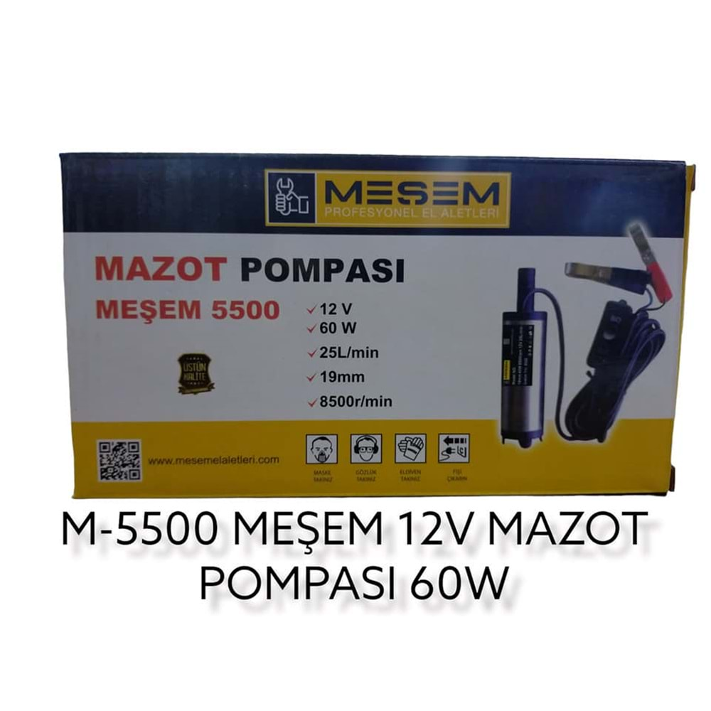 M-5500 Meşem 12V Mazot Pompası 60W