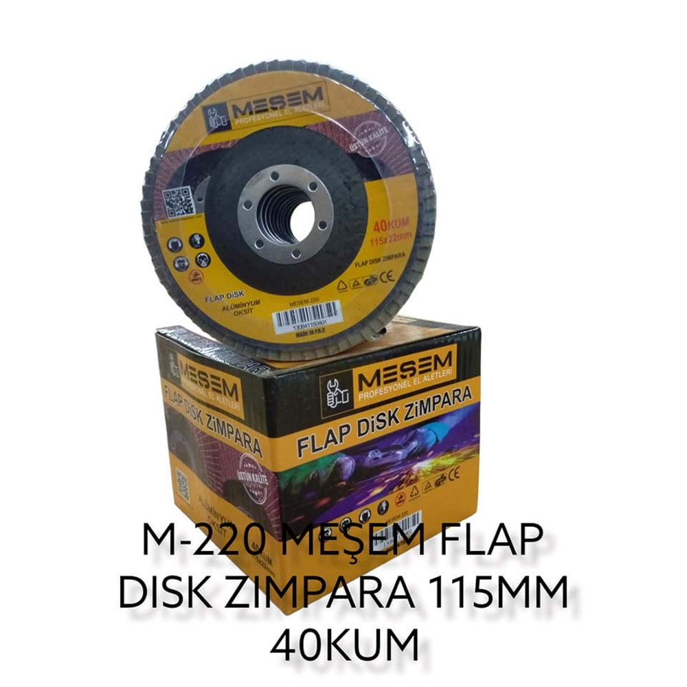 M-220 Meşem Flap Dısk Zımpara 115Mm - 40 Kum