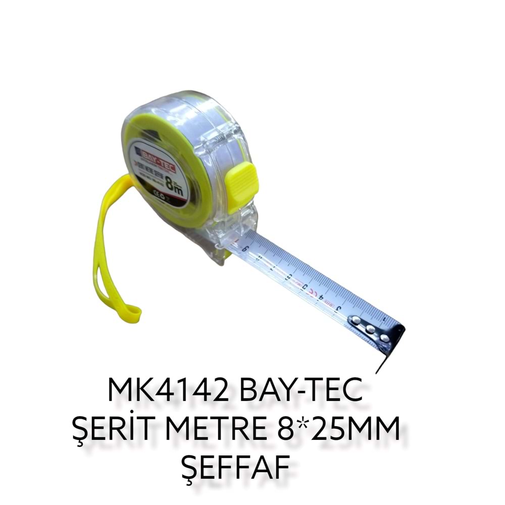 MK4142 BAY-TEC ŞERİT METRE 8m*25mm - Şeffaf