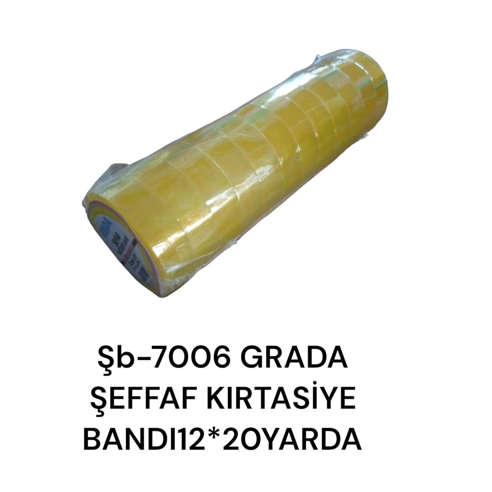 Şb-7006 Grada Şeffaf Kırtasiye Bantı 12Mm*20Yrd