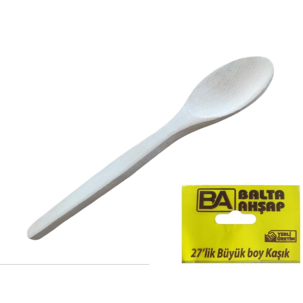 K0006 Balta Ahşap Ham Kaşık 27Cm