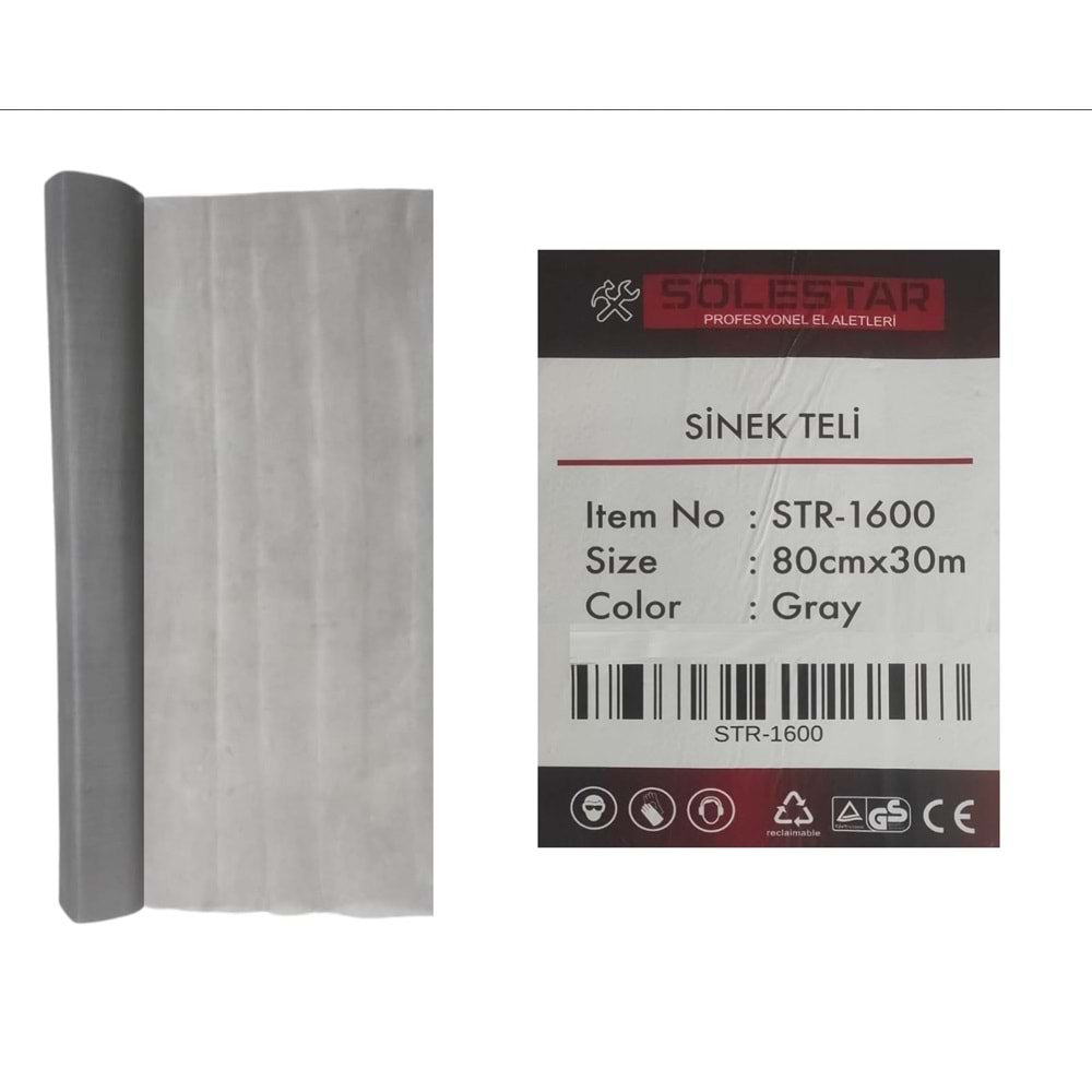 Str-1600 Solestar Fiberglass Sinek Teli 80Cm*30M - Gri