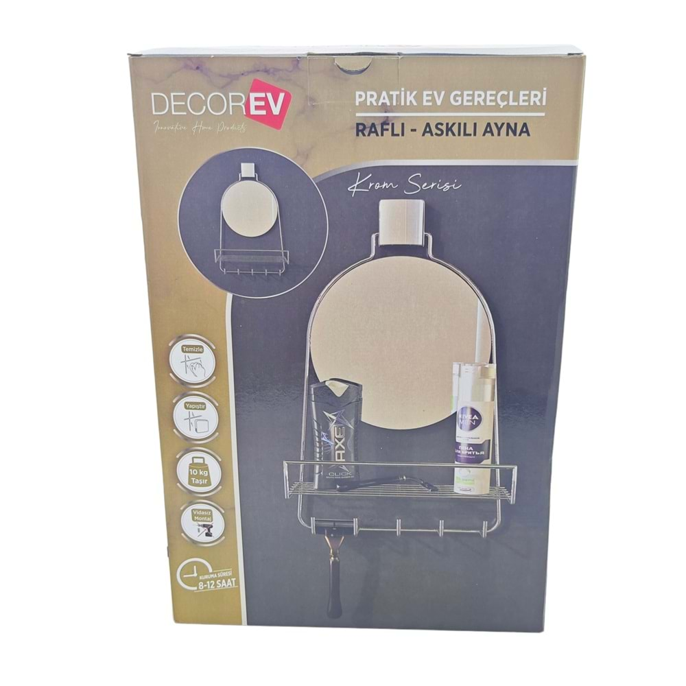 Dc-5596 Decorev Metal Raflı Askılı Ayna