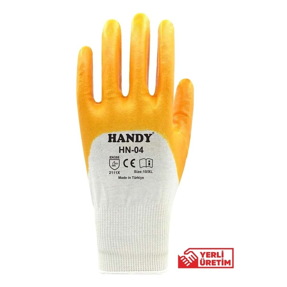 Hn-04 Handy Sarı Nitril Eldiven 10