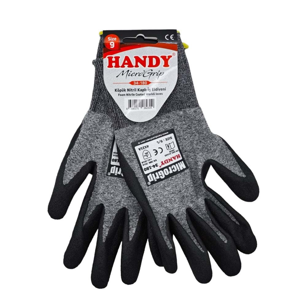 34-180 Handy Microgrip Köpük Kaplı Nitril Eldiven 9