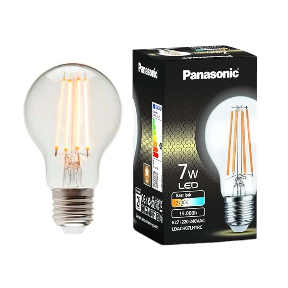 Ldach07Lh1Rc Panasonic E27-7W Led Flament Ampul - Sarı Işık