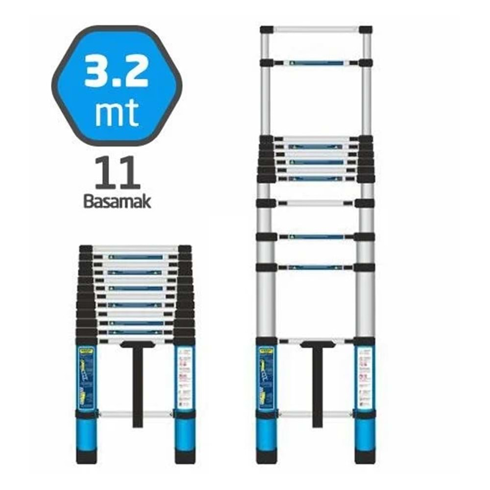 504321 Master Teleskopik Merdiven 320cm - 11 Basamak