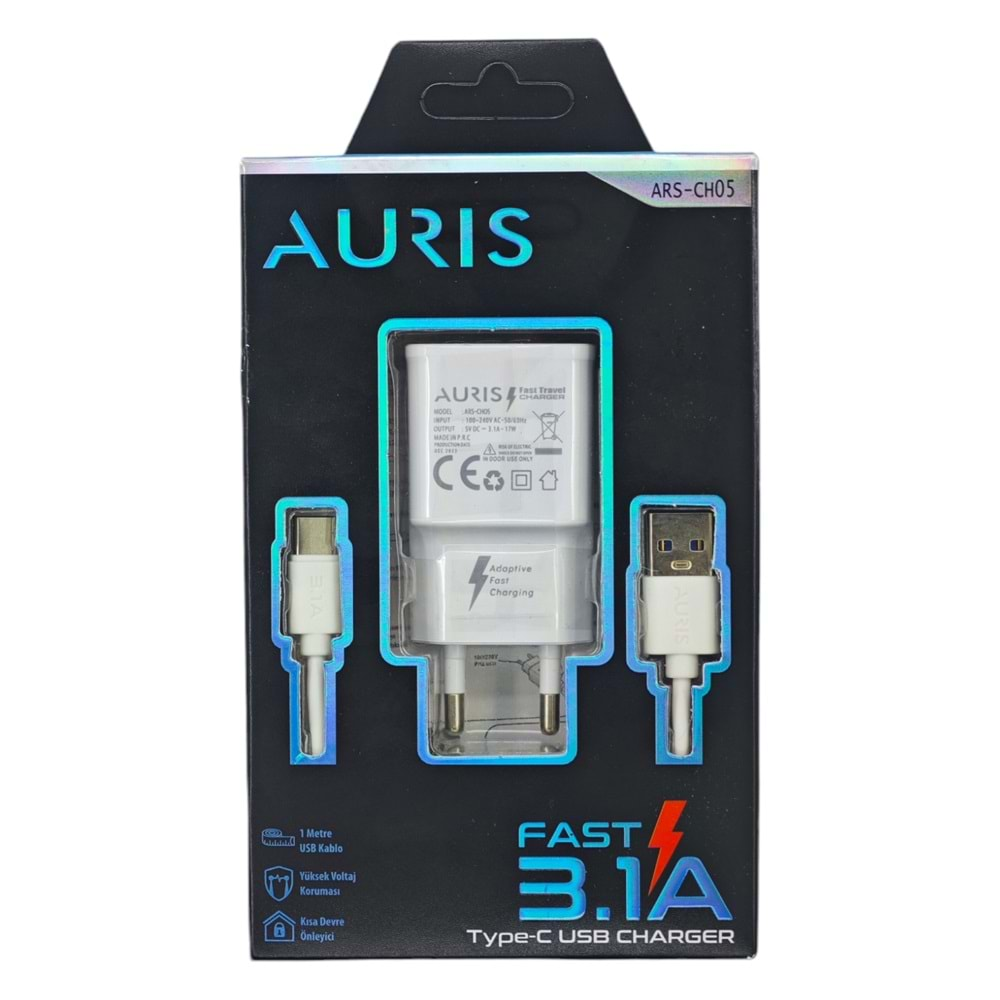 ARS-CH05 Auris USB Type-C 3.1A Hizli Şarj Aleti