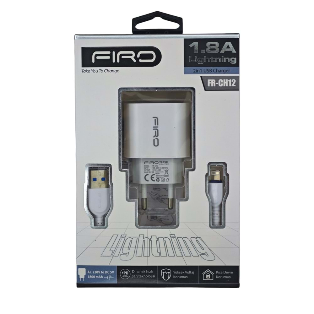 FR-CH12 Firo USB Lightning 1.8A Hizli Şarj Aleti