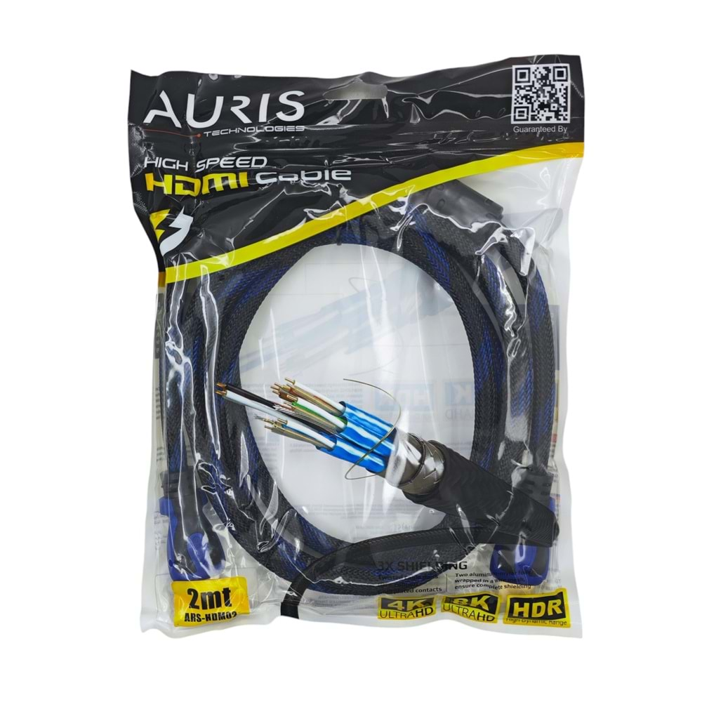 ARS-HDM02 Auris 4K 8K HDR HDMI Kablo 2m