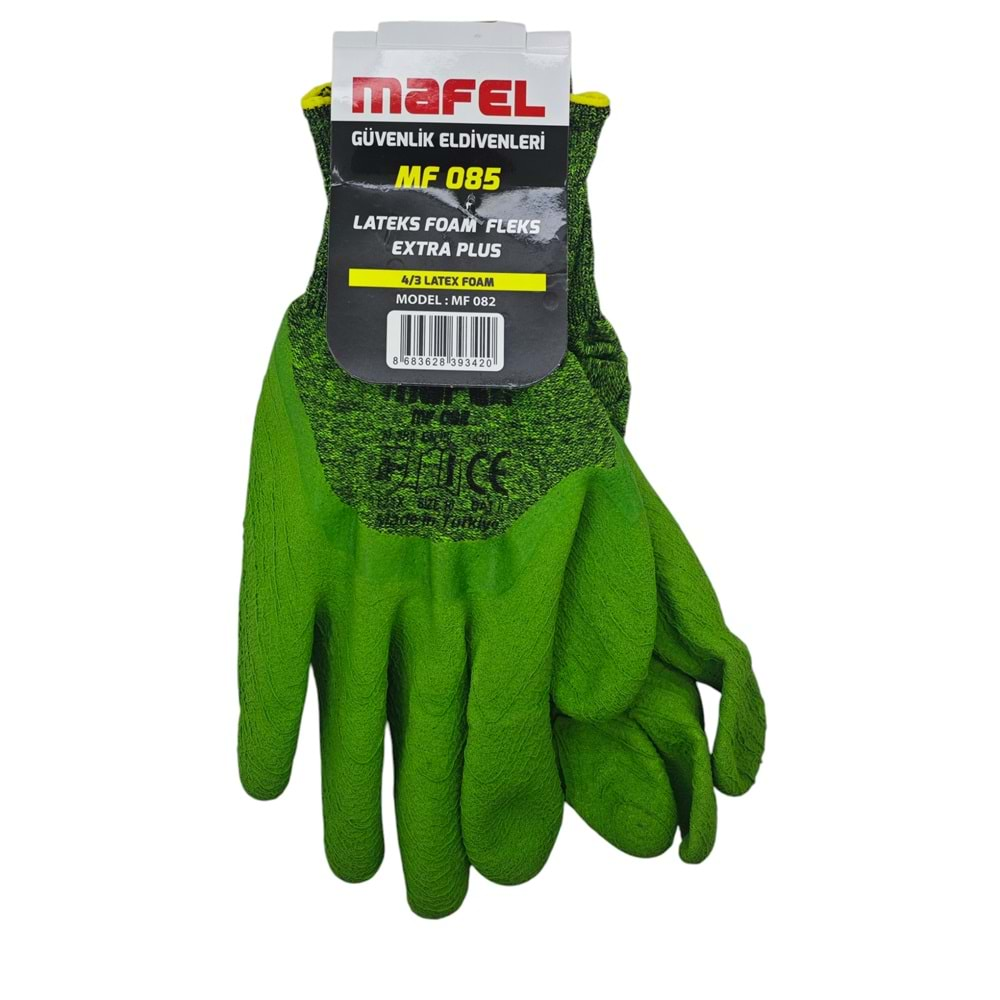 MF082 Mafel Pütürlü Neon Latex Eldiven 3/4 10