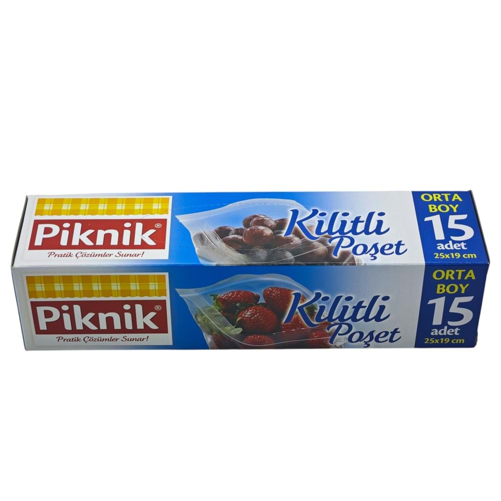 1403-P Piknik Kilitli Buzdolabı Poşeti 15li 25*19cm