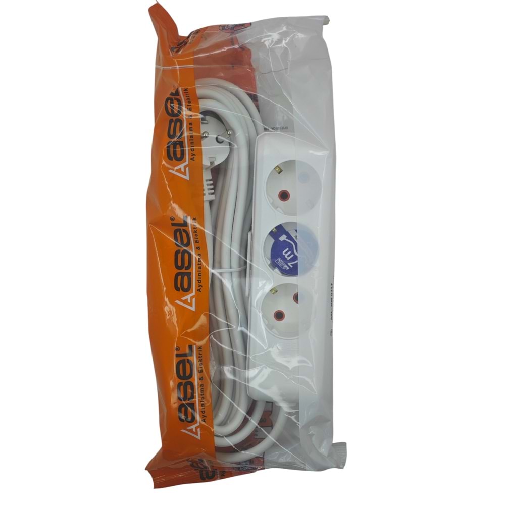 ASL-200 0217 Asel Ara Kablo Grup Priz 3lü 7m
