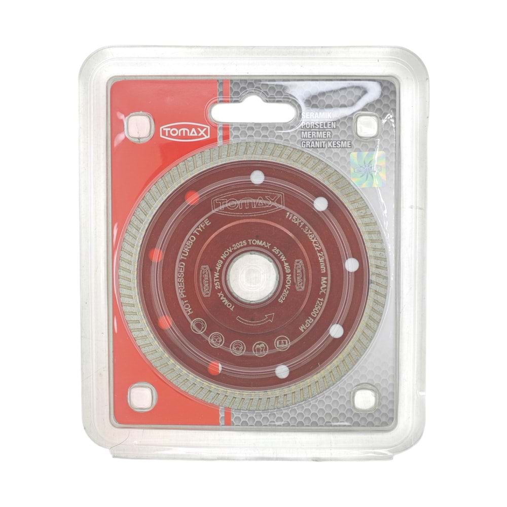 25TW-469 Tomax Seramik Mermer Dişli Hassas Kesim 115*1.3*22mm