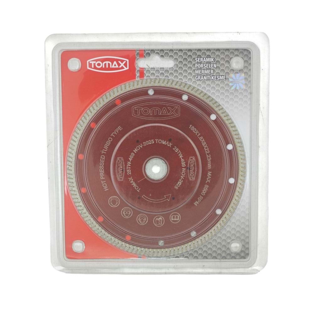 25TW-469 Tomax Seramik Mermer Dişli Hassas Kesim 180*1.8*22mm