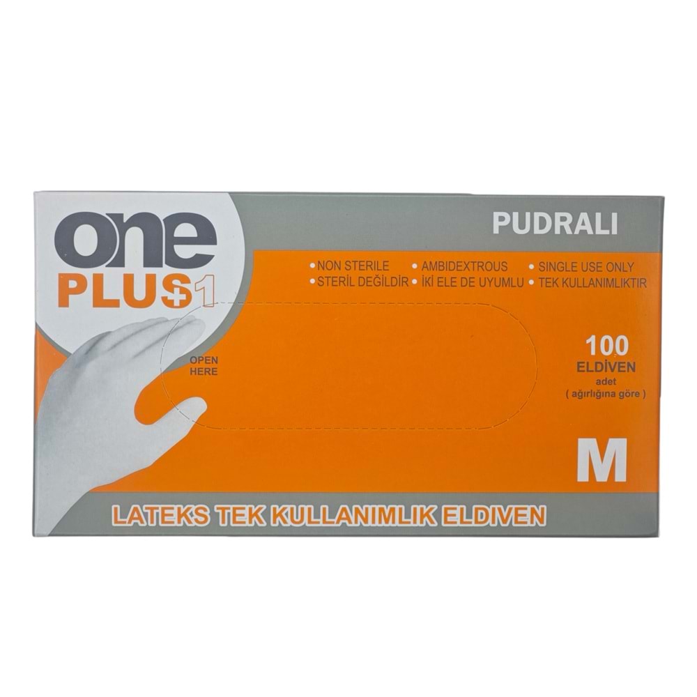 PGD-058 One Plus (M) Pudralı Beyaz Lateks Eldiven
