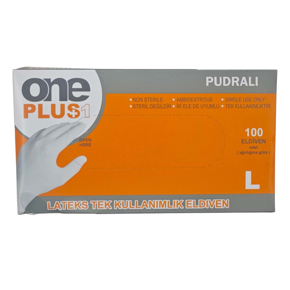 PGD-059 One Plus (L) Pudralı Beyaz Lateks Eldiven