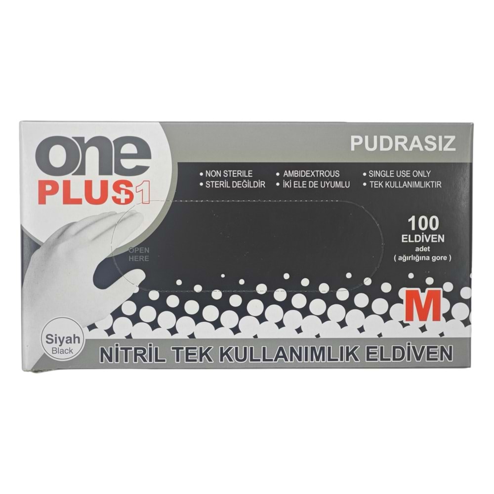PGD-048 One Plus (M) Pudrasız Siyah Nitril Eldiven