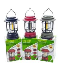 Gs-485 Gold Sılver Solar Şarjlı 10W Fanus Fener