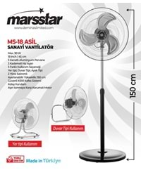 MS-18 Marsstar Sanayi Vantilatör - 3 Farklı Kullanım