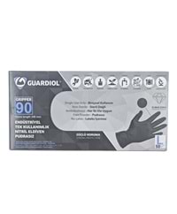 1013090 Guardiol Pudrasız Endüstriyel Nitril Eldiven (L) - Siyah