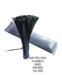 Mk1803 Bay-Tec Kablo Bağı 3.6*200Mm - Siyah