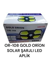 Or-108 Gold Orion Solar Şarjlı Led Aplik - Sensörlü