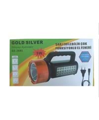 GS-2681 Gold Sılver 5W Şarjlı El Feneri