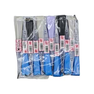 04236 Renkli Dantel Desenli Plastik Yelpaze