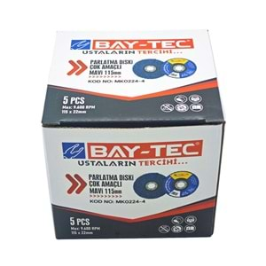 MK0224-4 Bay-Tec Çok Amaçlı Parlatıcı Disk 115mm - Mavi