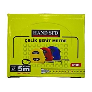 0165 Hand SFD Çelik Şerit Metre 5m*25mm