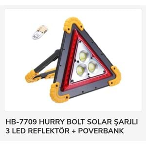 Hb-7709 Hurry Bolt Şarjlı Cob Led Reflektör