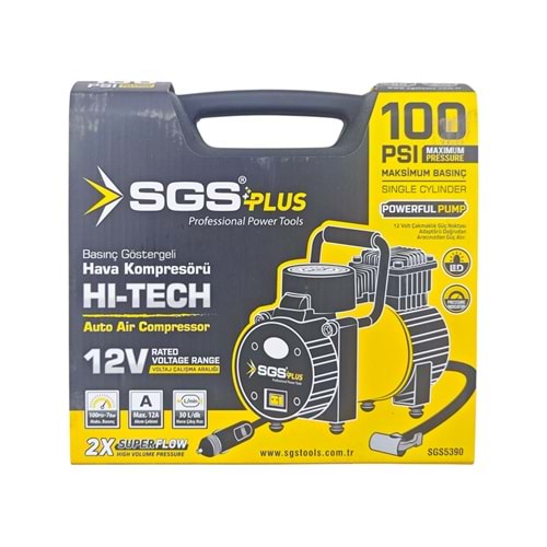 SGS590 SGS Plus 12V 12A Araç Hava Kompresörü 100PSI