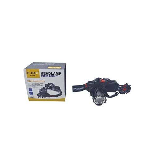 PS-667 Q-Max 800 Lümen Şarjlı kafa Lambası