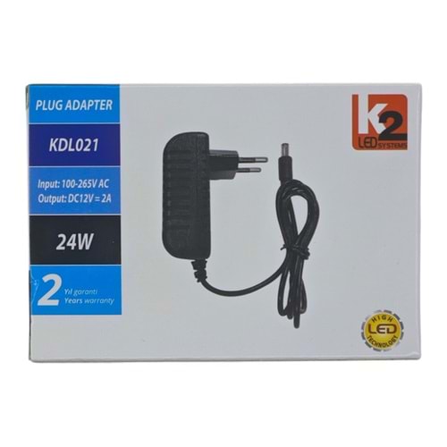 KDL021 K2 24W 2A Fişli Adaptör