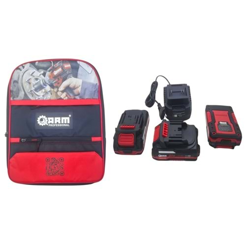 CM-2.0A-F ARM 21V 2.0A 3lü Batarya Seti + Sırt Çantası