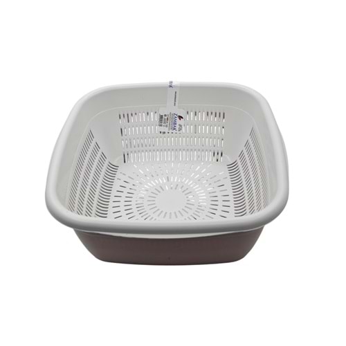 ZP676 Zambak Plastik Kare Süzgeçli Badya 6lt