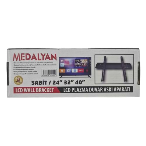 01562 Medalyan LCD-LED TV Duvar Askı Aparatı 24-40