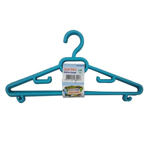 ZP204 Zambak Plastik Çocuk Askısı 6lı