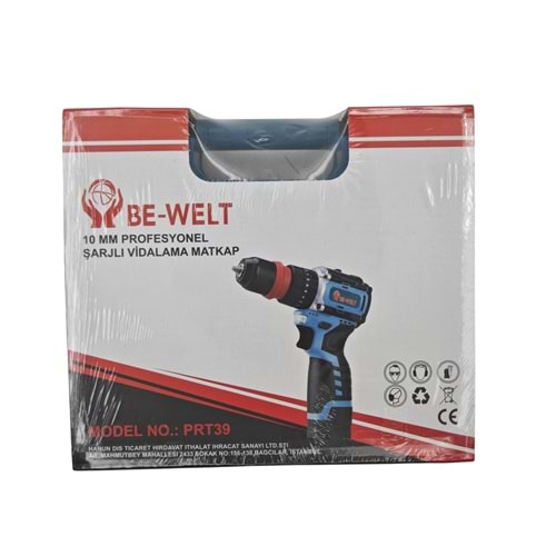 PRT39 Be-Welt Şarjlı Vidalama Matkap 10mm
