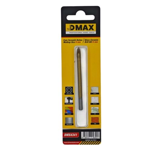 DMX4341 D-Max Cam Seramik Delme Matkap Ucu 6mm
