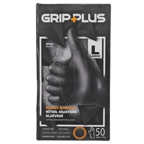 6245 Grip Plus Elmas Dokulu (L) Muayene Eldiveni 50li